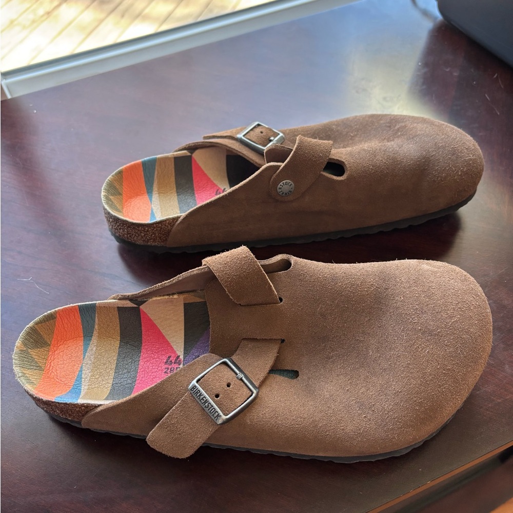 Birkenstock Boston Suede Leather Clogs - Brown Mens US11/44